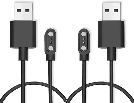 2 stk. universel USB 2-bens magnetisk smartwatch-oplader (2,84 mm, model A+B)