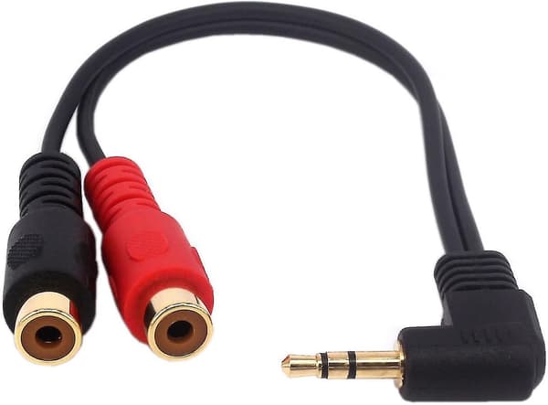 RCA Jack Adapterkabel, gullbelagt 90 grader