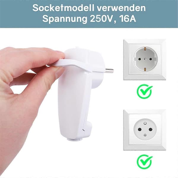 2 stk. Hvit Schuko Vinkelplugg Flat, Schuko Flat Plugg 250 V (16 A), Schuko Plugg, Schuko Plugg Flat, EU Plugg