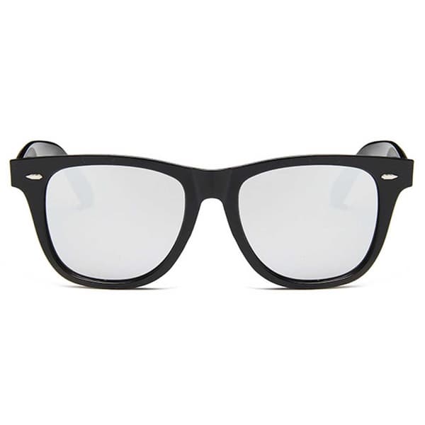 Sorte Wayfarer Solbriller Sølv Spejlglas