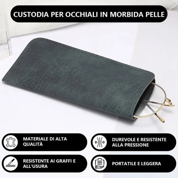 Soft Eyeglass Case - 3-pack, Unisex, Standard Size, Synthetic Leather Material, Sun Protection, Reading, Travel, Portable
