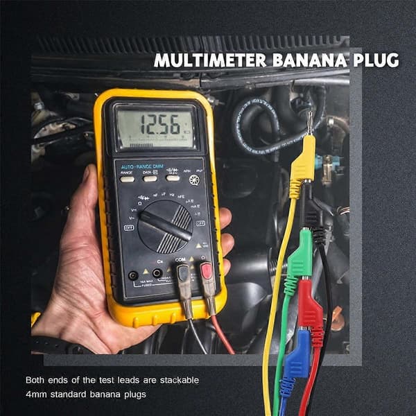 5 STK Stabelbare Banan til Banan Stik Testledninger Blød Elektrisk Testkabelledning 1M til Multim