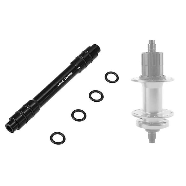 12 mm:n ja 9 mm:n sovitin pyörän läpiakselille, 100 mm etupyörän navan sovitin
