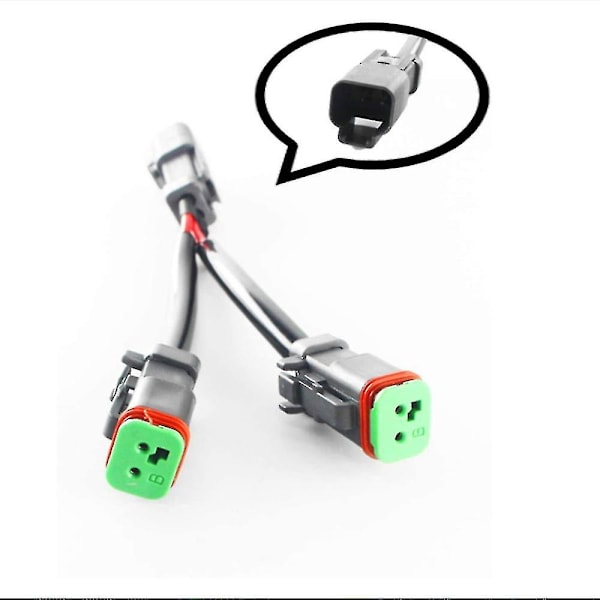 Y-Formet Ledninger Deutsch Dt Dtp 2-Pinstik Adapter til LED-Arbejdslys Retrofit-Stikforbindelser Ledninger