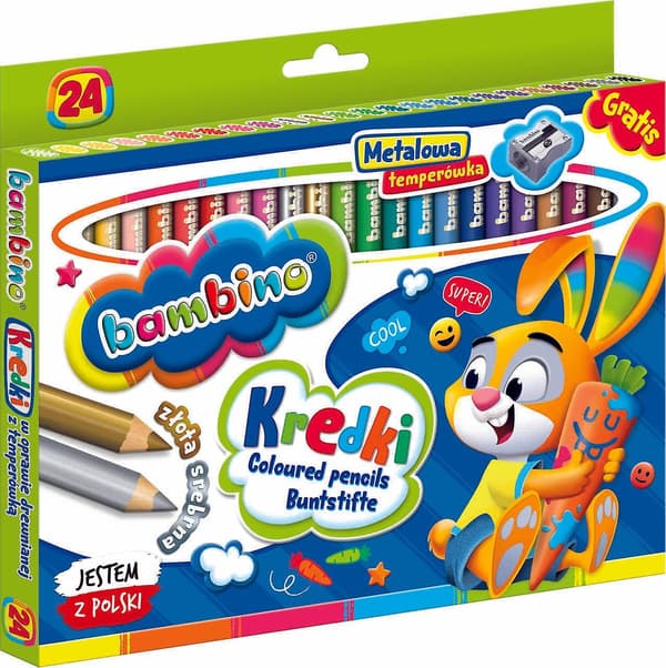 BAMBINO Puukynät 24 Väriä + Teroitin
