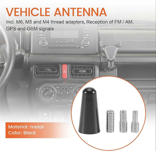 Antenne 3 cm Takantenne Kort Stangantenne Bilantenne Kort Adapter Radiofot