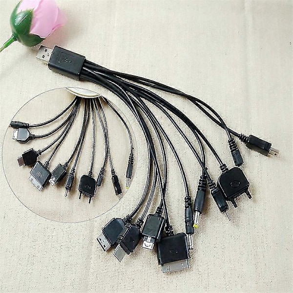 USB-kablar för Motorola Samsung LG - 10 i 1 Multifunktionell Laddnings- och Datakabel