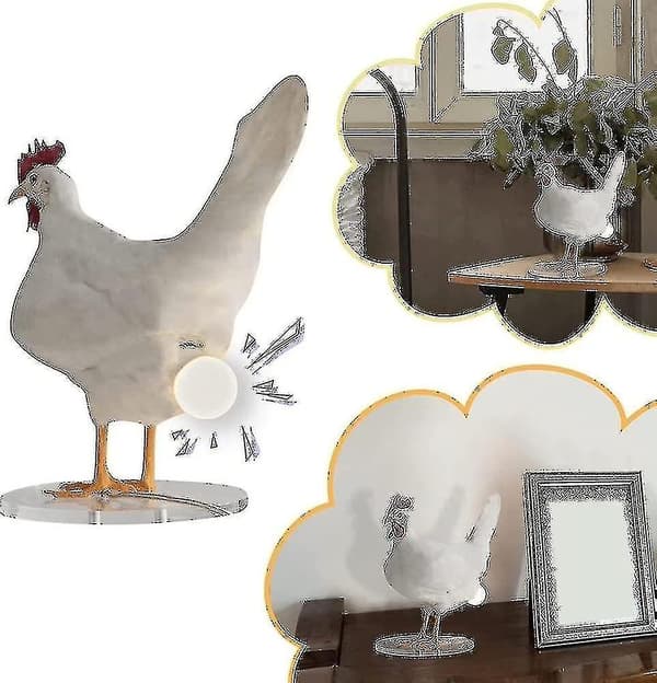 3D Kylling Egg Lampe Hane Bordlampe
