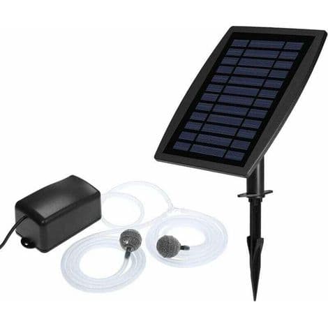 Solar vandpumpe iltlufter springvand, solcellelufter til dam, akvarium, solcelle iltpumpe, akvarium iltlufter damrør luftboble sten