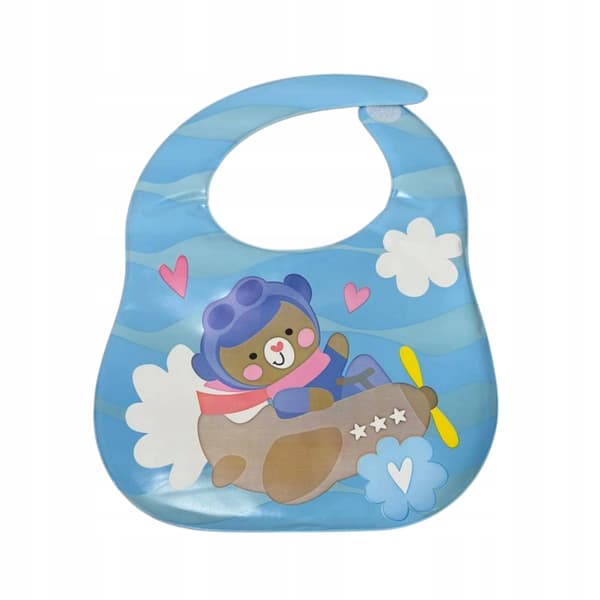 3-pack Waterproof Bibs for Boys with Velcro Pocket BPA-Free Pattern