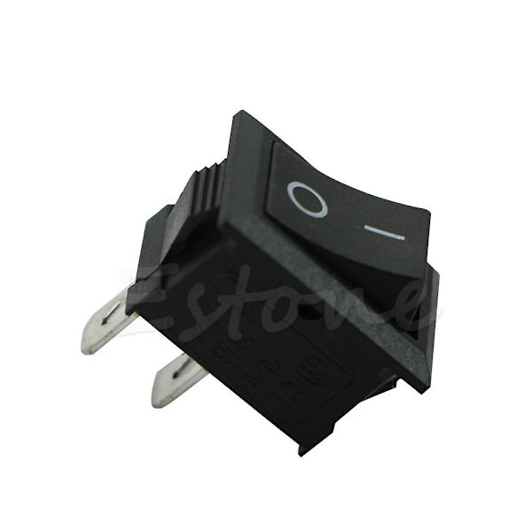 Svart vit på/av rektangulär vippströmbrytare bil båt knapp Kcd1-2pin 250v 3a ny