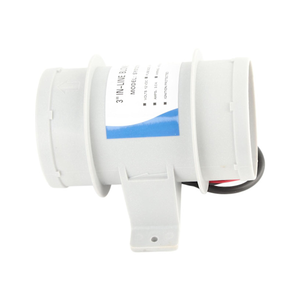 3 Tommer 12V Stille Inline Vifte Inline Marine Lense Luftvifte for Yachter Båter Luftsirkulasjon