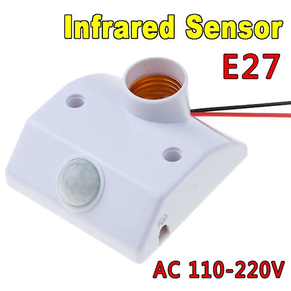 Lampefod E27 AC LED Pære Base Infrarød IR Sensor Automatisk Væglampeholder Fatning Bevægelsesdetektor