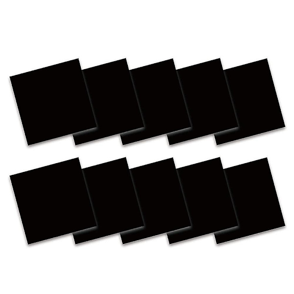 Mustat Infusible Transfer -mustearkit, 10 kpl 12x12 tuumaa, Kiinteä Tasainen Väri, Esipainettu Sublimointipaperi