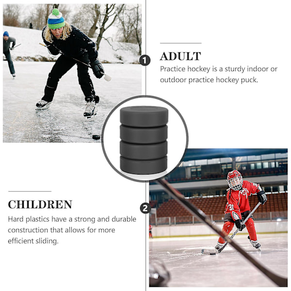 4 stk. Lacrosse Tilbehør Gummi Hockey Puck Gulvhockey Puck Hockey Træningstilbehør Sports Hockey Dele-FCY