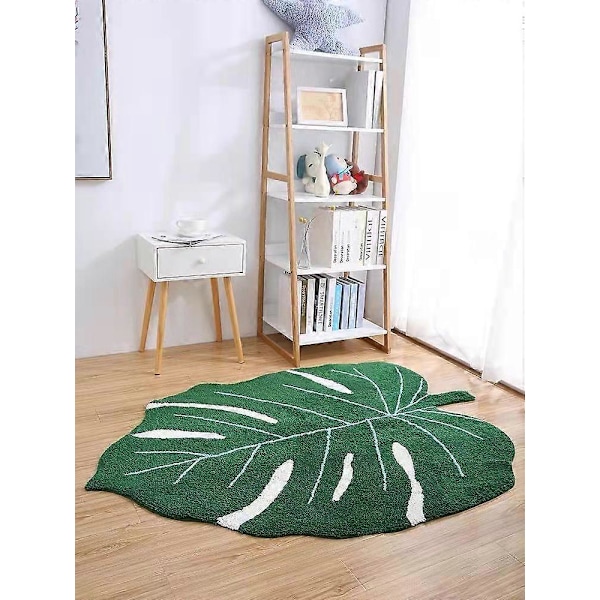 Sklisikker badematte i form av et blad Grønn 50 x 80 cm