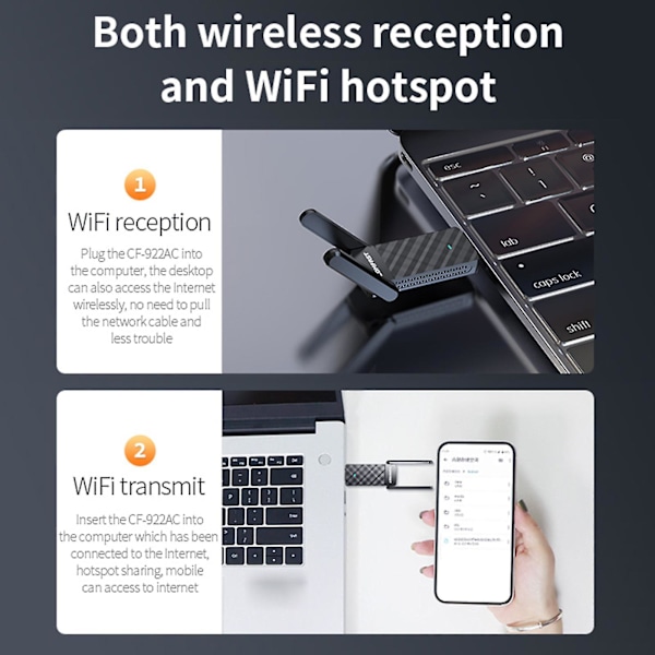 Wifi-vastaanotin Windows Xp:lle Usb Langaton Wifi-kortti Verkkosovitin 2.4g/5ghz