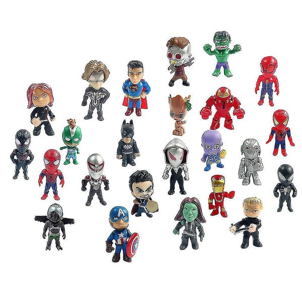 24 Dagar Julkalender Nedräkning Marvel Tema Blind Box kompatibel med Barn Jul Leksaker Presenter