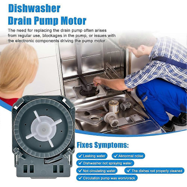 2718B 120V 60Hz Diskmaskinsavloppspump för GE WG04F10194 för Midea 11001011000221 Diskmaskinsersättning
