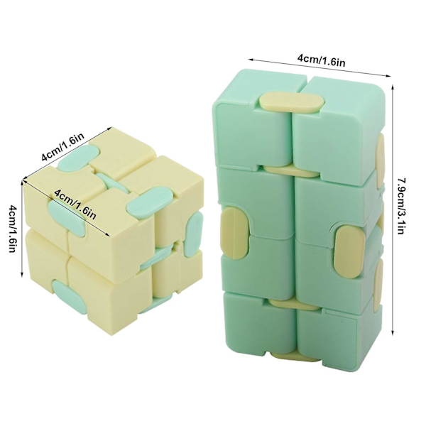 3 st Plast Infinity Cube Matt Dekompressionsleksak för Vuxna Barn Kontor Hushåll Spel