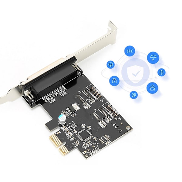 PCI-E LPT Skriverkort Adapter - PCIE til Parallellport Kort med DB25 Skriverport