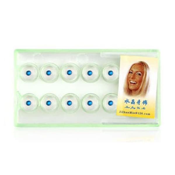 10-pack Temporary Tooth Gem Blue Crystal