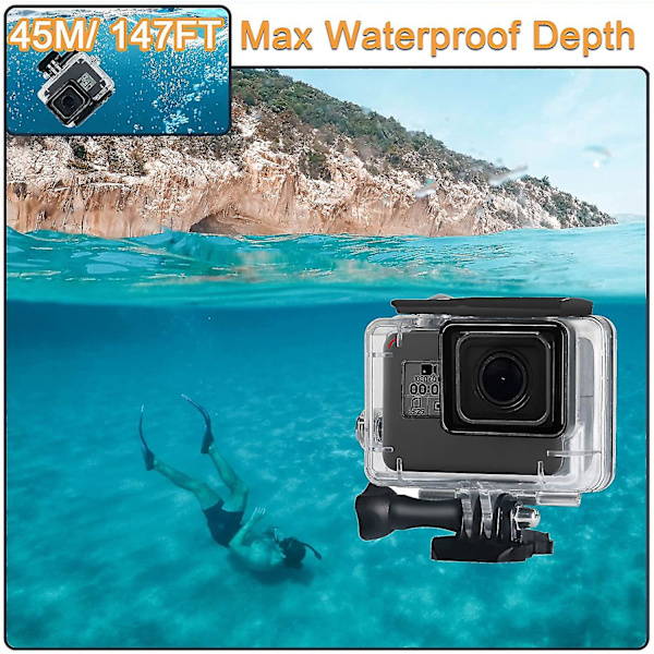 Vedenkestävä suojakotelo GoPro Hero 7 Black 6 5 -kameroille, mukana teline
