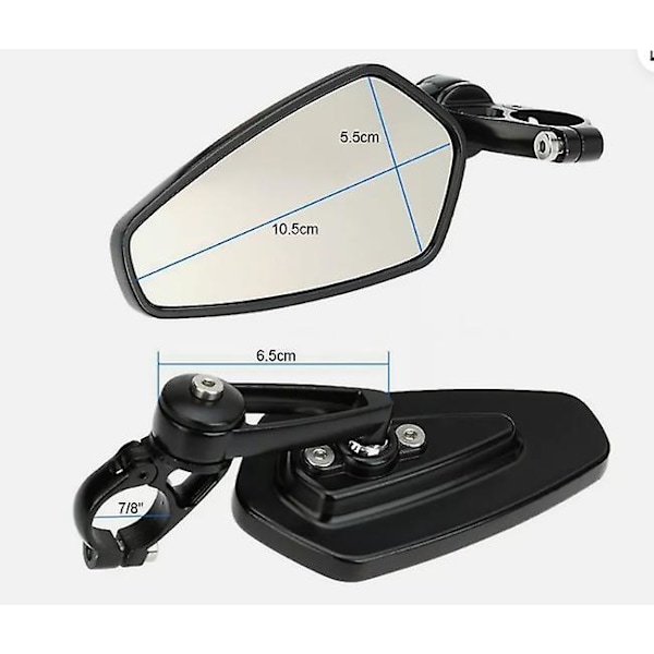 Spegelsats för motorcykelstyre, 7/8 tum, till Yamaha FZ07 FZ09 MT07 MT09 MT03 MT10