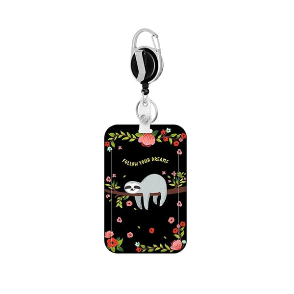 Retractable ID Card Holder MultiColor animal