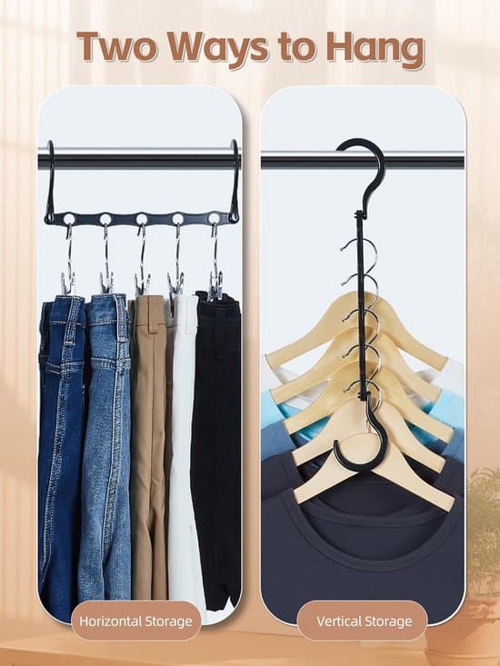 10 Fantastic Hangers - Space Saving Hangers - Wardrobe Space Organizers - Multifunctional Hangers - Sturdy Plastic Material - 360-degree...