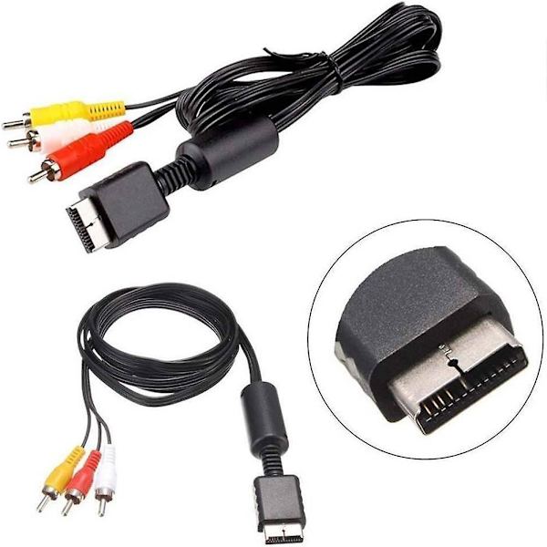 RCA AV-ääni- ja videokaapeli TV:lle Playstation PS1 PS2 PS3 1,8 m adapteri