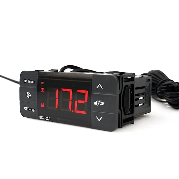 EK-3030 Digital Temperaturregulator 220V Termostatsensor Kylskåpsavfrostningstermostat för