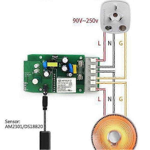 Smart Home Vandtæt sensor til temperatur og fugtighed transmitter til TH10/TH16 switch