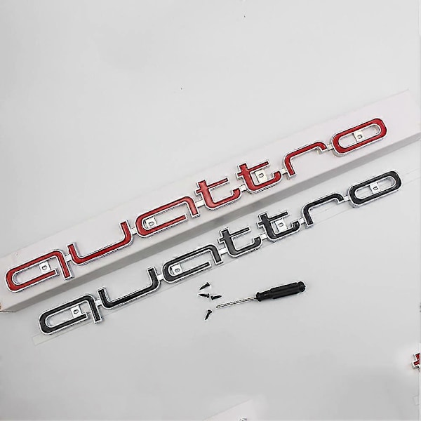 Cool Quattro Logobadge Emblem Bilsticker Frontgrill Nedre Trim för Aud-i A6 A7