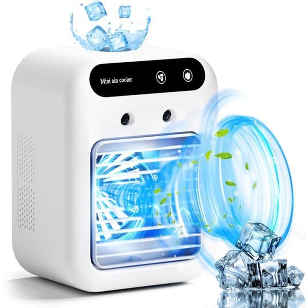 Bærbart klimaanlæg - 3 i 1 - Ventilator - Luftfugter - 500 ml tank