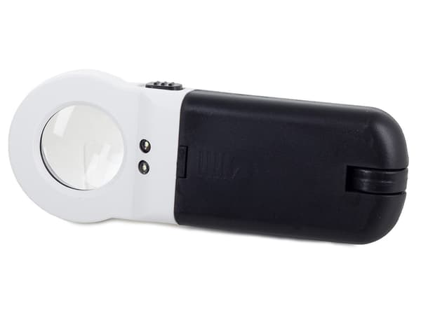 Sammenleggbart forstørrelsesglass - Stativ og LED - 16x forstørrelse