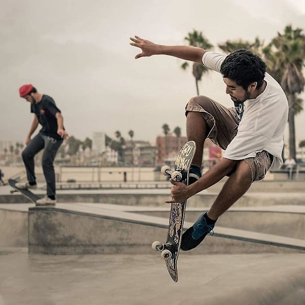 Skateboard Hardware 8-delt Boltsæt og Alt-i-én Skateboardværktøj Skateboard T Tilbehør med Værktøj L-formet Phillips Skruenøgle Skruetrækker
