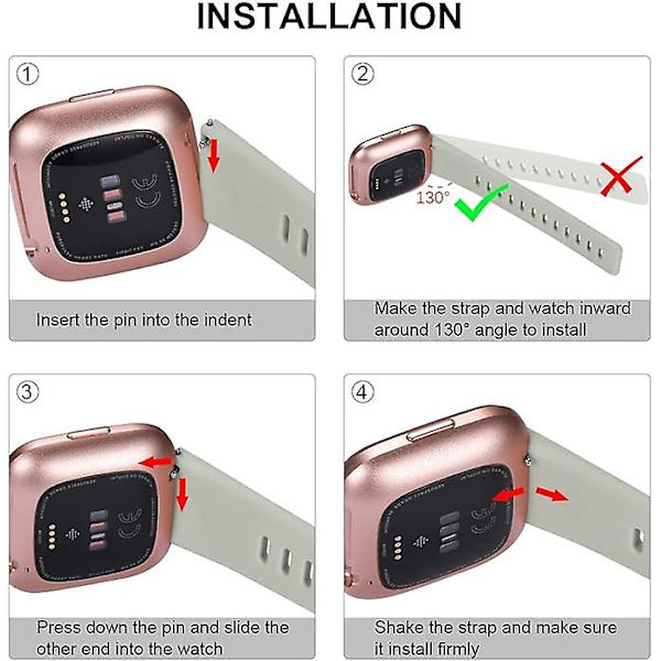 Kompatibel med Fitbit Versa-rem/fitbit Versa 2-rem, mjukt silikon sportarmband för Fitbit Versa 2/fitbit Versa Lite/versa Se, 2-pack