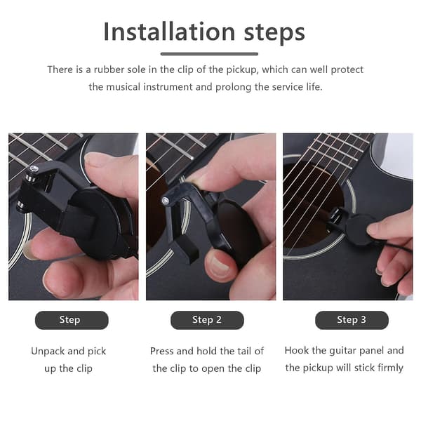 Clip-On Pickup Kompatibel Akustisk Gitarr Mandolin Bouzouki Violin Banjo Ukulele Lut