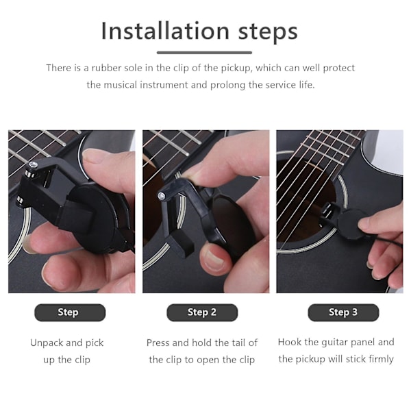 Klips-på Pickup Kompatibel med Akustisk Guitar Mandolin Bouzouki Violin Banjo Ukulele Lute