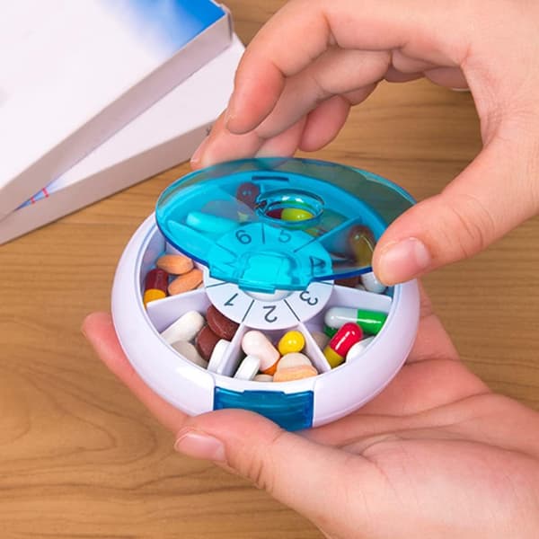 Pill Organizer, Weekly Pill Holder, Pill Box, Medicine Box for Vitamins, Fish Oil or Supplements, 2-Pack