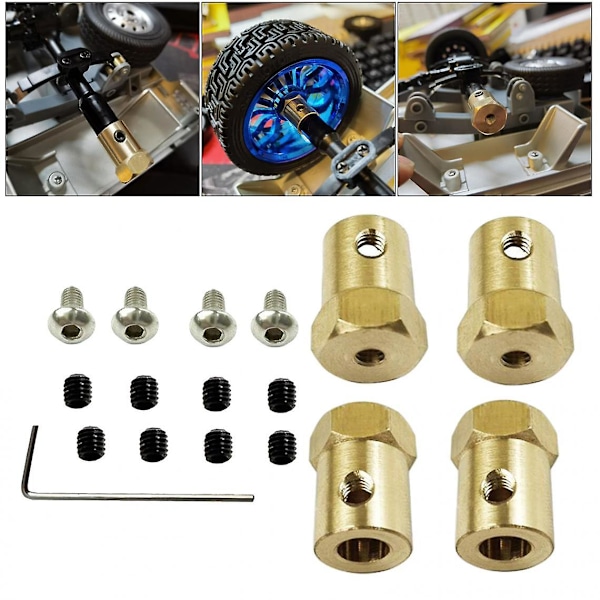 5mm - 12mm pyörännavan jatkoadapterikytkin Wpl D12 Rc -autotarvikkeelle