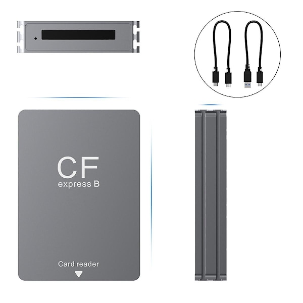 CFexpress Typ B Kortläsare USB3.2 Gen2 10Gbps CFexpress Läsare Minneskortsadapter med /A Kabel