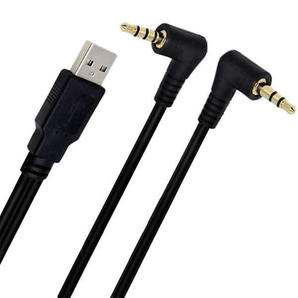 3,5 mm hovedtelefon til USB 2.0 lydkabel til enhver anden enhed med 2 3,5 mm porte