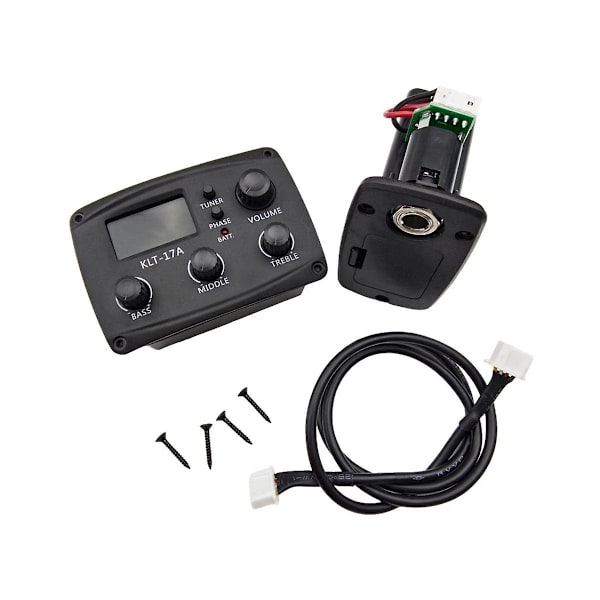 -17a Akustisk Gitarr EQ Förförstärkare, med Digital Procedding Tuner 3-bands EQ Equalizer med Tuner Gitarr