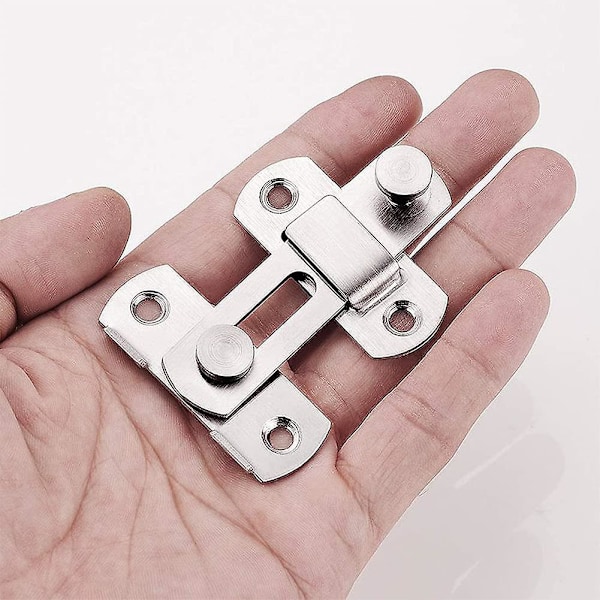 Dörrlås, dörrlås, hänglås, hasplås, dörrhaspar, dörrar med glidande skruvlåsbultar för trädgårds- och hamnfönster (2 stycken, silver)