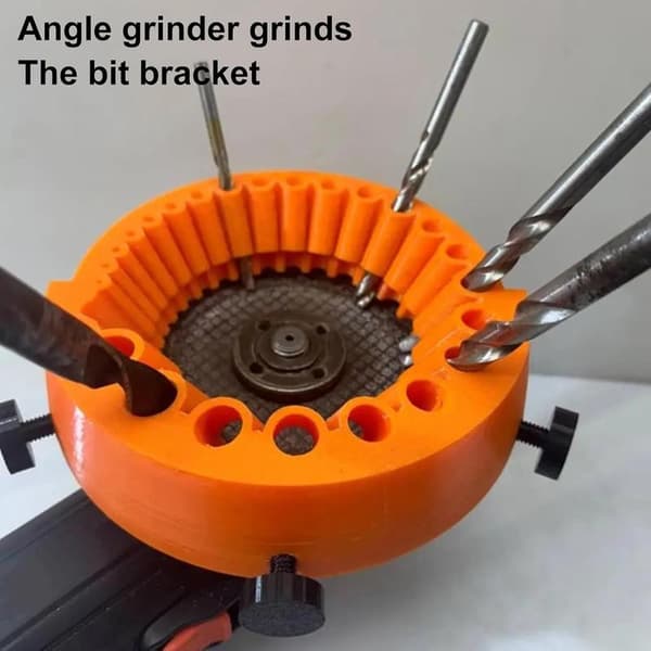 Drill Sharpener for All Drills - Angle Grinder (2~13 mm) | Sharpening Tool Compatible with 125 mm Grinder (Orange)