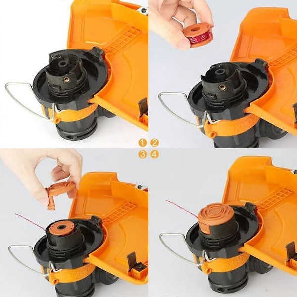 Worx WA0010 Worx 20V Græsslåmaskine Lang Levetid Erstatningstrådspole 1,65 mm/3 m Kompatibel med WG150, WG151.5, WG160, WG163E.2, WG163E.1, WG174, WG180 (4 spoler)