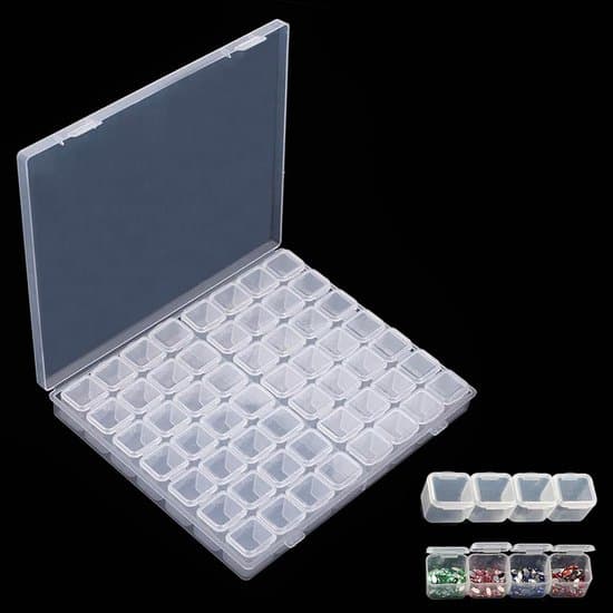 Storage Box with Dividers - 56 Dividers - Small Parts Sorting Box - Transparent Storage Box with Lid