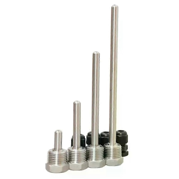 30-200mm Termobrønd 304 Rustfrit Stål 1/2 BSP G Gevind OD6mm Nedsænkningsmuffe Lomme Til Temperatursensor Hjemmetilbehør